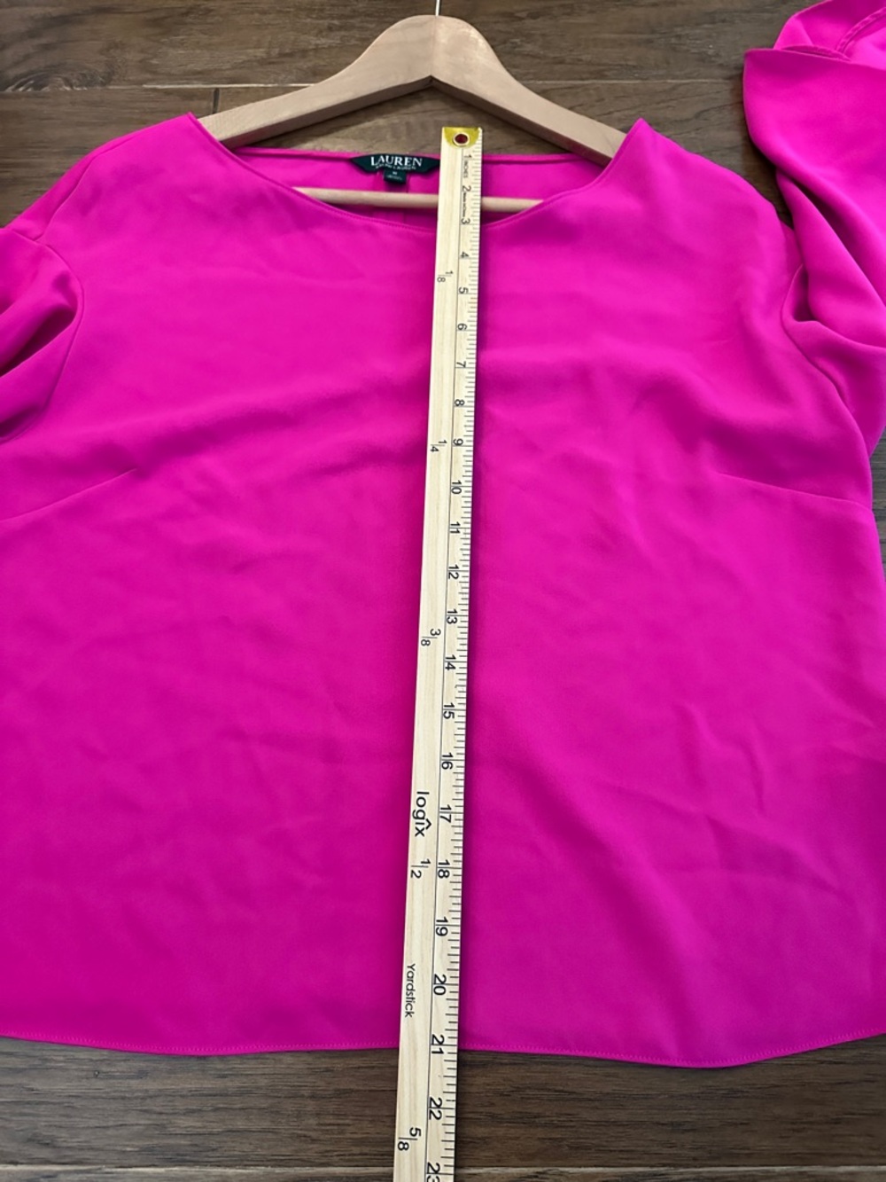 Lauren Ralph Lauren Bright Fuchsia Bell Sleeve Blouse - Picture 7 of 9